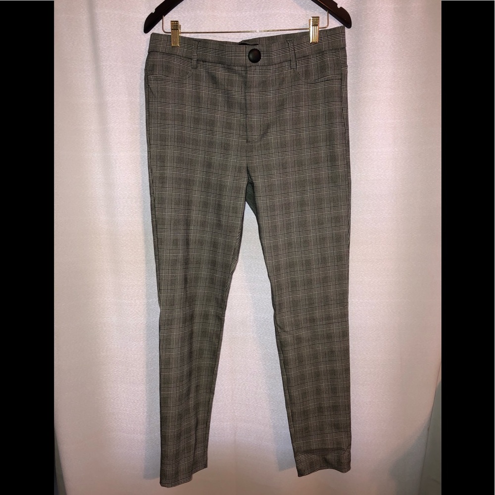 Zara straight leg plaid dress pants